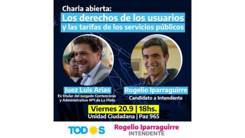 Iparraguirre y el juez Luis Arias brindarán una charla